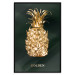 Poster Golden Exoticism - golden pineapple composition on a dark green background 135603 additionalThumb 21