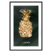 Poster Golden Exoticism - golden pineapple composition on a dark green background 135603 additionalThumb 14