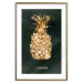 Poster Golden Exoticism - golden pineapple composition on a dark green background 135603 additionalThumb 13