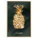 Poster Golden Exoticism - golden pineapple composition on a dark green background 135603 additionalThumb 19
