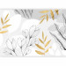 Photo Wallpaper Spring abstraction - leaves and flowers with golden elements 138803 additionalThumb 5