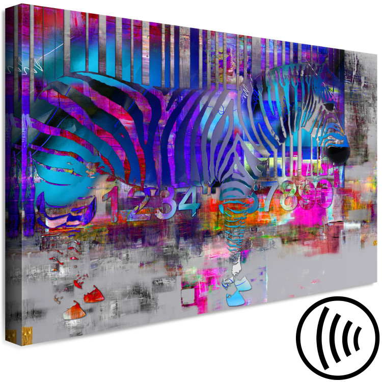 Canvas Print Colorful Zebra (1-piece) - mural with abstract barcode 144503 additionalImage 6