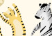 Wall Mural Dancing animals - monkey, hare, tiger, bear and zebra on yellow background 144603 additionalThumb 7