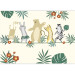 Wall Mural Dancing animals - monkey, hare, tiger, bear and zebra on yellow background 144603 additionalThumb 3