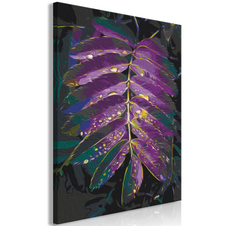 Paint by number Jungle Vegetation - Large Purple Leaf With Raindrops 146203 additionalImage 6