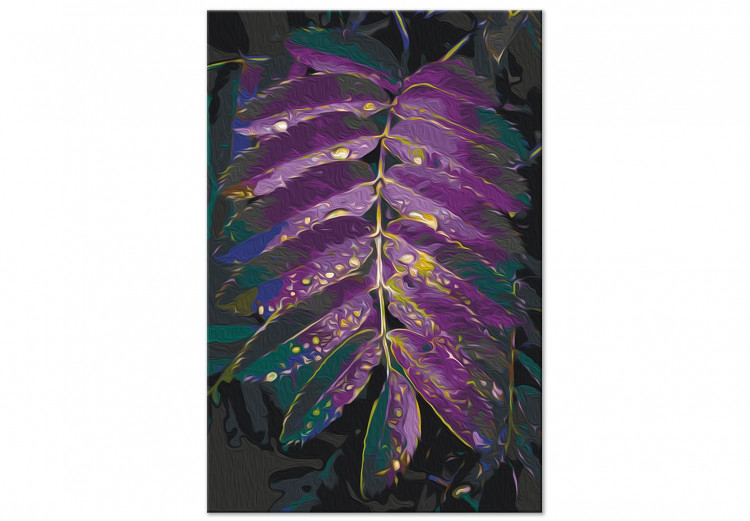 Paint by number Jungle Vegetation - Large Purple Leaf With Raindrops 146203 additionalImage 3