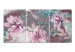 Canvas Peonies in Bloom - Floral Composition in Blue 149803