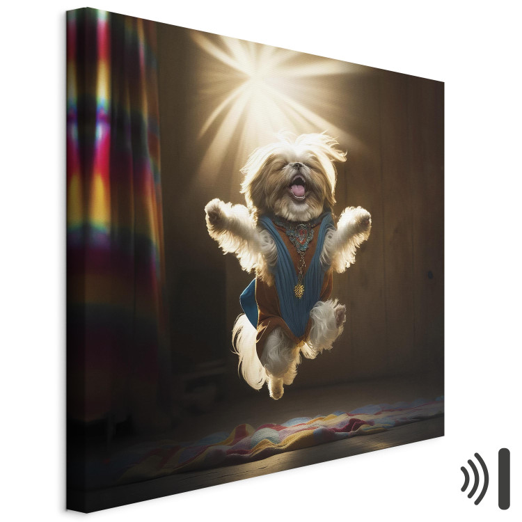 Canvas AI Shih Tzu Dog - Jumping Animal Against the Rays of the Sun - Square 150103 additionalImage 8