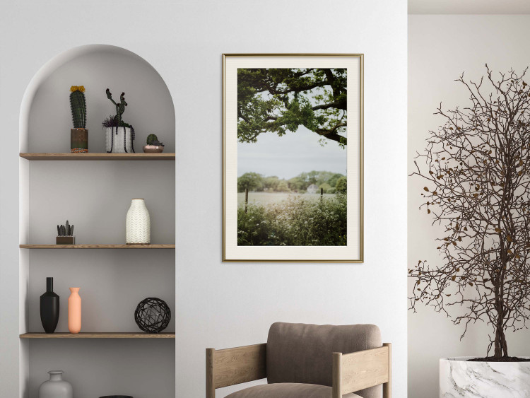 Wall Poster Sunny Day - Landscape of a Green Meadow Away From the City 150303 additionalImage 18