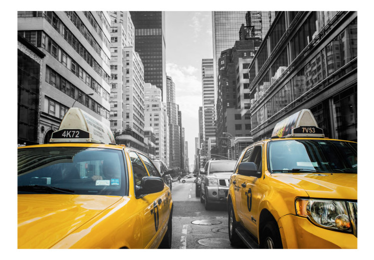 Photo Wallpaper New York City Urban Architecture - Yellow Taxi Cars and Skyscrapers in the Background 60203 additionalImage 1