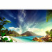 Wall Mural Tropical Motif - Landscape of the Beach above the Turquoise Water with a Volcano in the Background 61603 additionalThumb 5