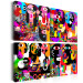 Canvas Art Print Art of Colorful Faces (4-part) - Modernist Style Figures 96103 additionalThumb 2