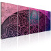 Canvas Print Arch with Mandala (5-piece) - Oriental Pattern on Pink Stone 105613 additionalThumb 2