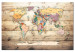Decorative Pinboard World Map: Wooden Oceans [Cork Map] 106713