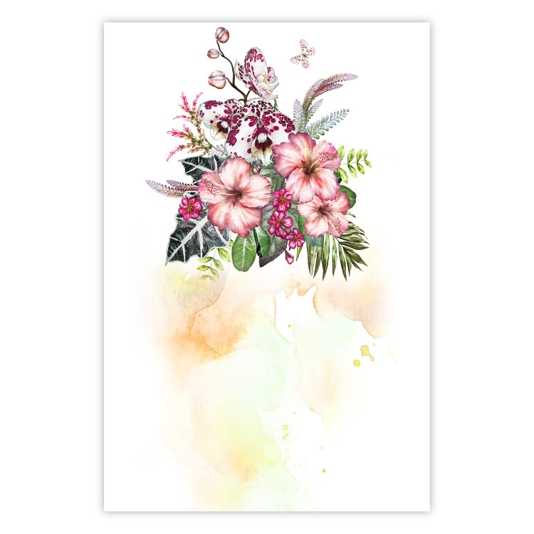 Poster Colorful Bouquet - botanical composition with colorful flowers and watercolors 114313