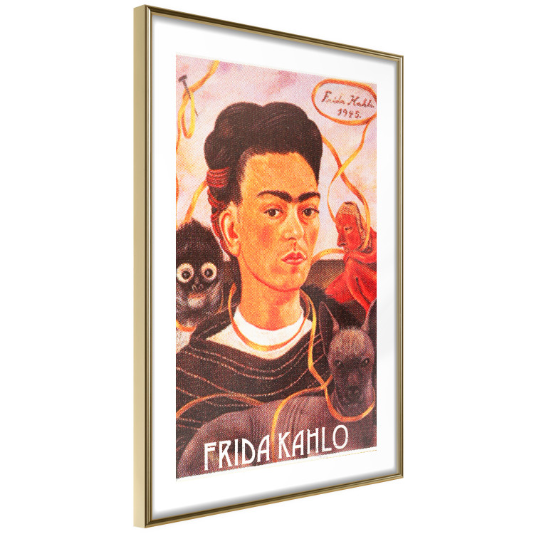 Poster Frida Kahlo - composition with a colorful portrait of a woman and animals 114413 additionalImage 6