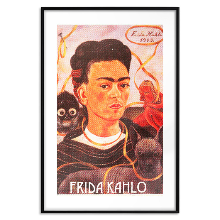 Poster Frida Kahlo - composition with a colorful portrait of a woman and animals 114413 additionalImage 15