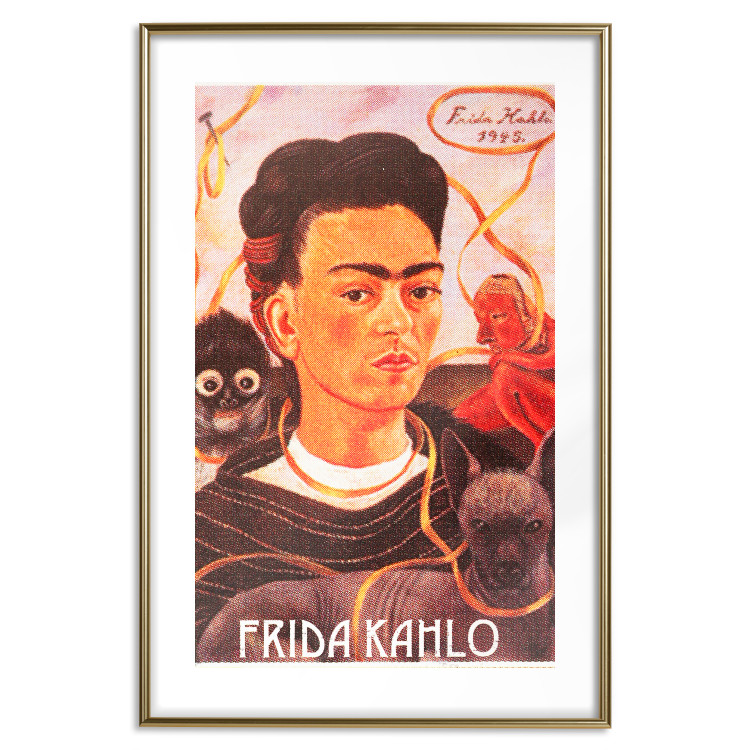 Poster Frida Kahlo - composition with a colorful portrait of a woman and animals 114413 additionalImage 14