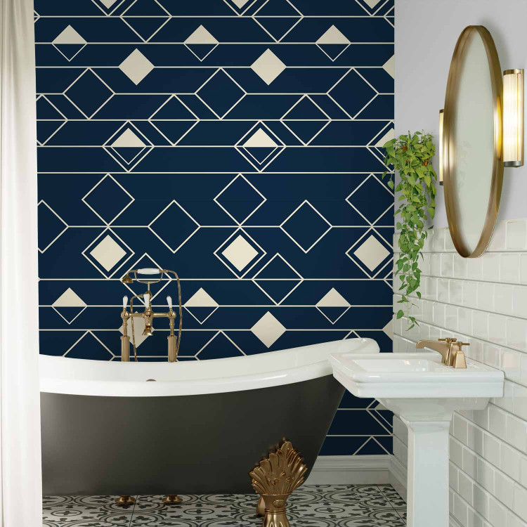 Wallpaper Triangles and Squares (Navy Blue) 114813 additionalImage 10