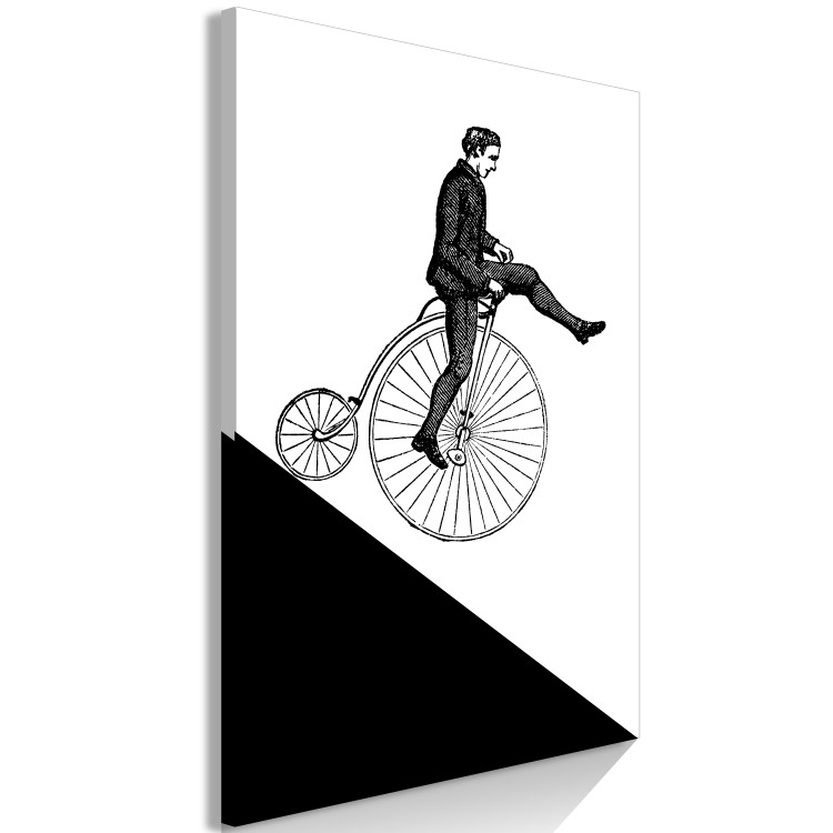 Canvas Print Biking Through Time (1-part) - Black and White Shades of the Past 115013 additionalImage 2