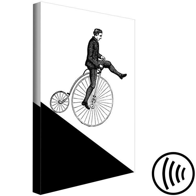 Canvas Print Biking Through Time (1-part) - Black and White Shades of the Past 115013 additionalImage 6