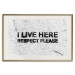 Wall Poster I live here respect please - black English texts on a grey background 115113 additionalThumb 19