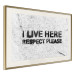 Wall Poster I live here respect please - black English texts on a grey background 115113 additionalThumb 2