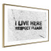 Wall Poster I live here respect please - black English texts on a grey background 115113 additionalThumb 8