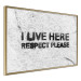 Wall Poster I live here respect please - black English texts on a grey background 115113 additionalThumb 14