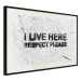 Wall Poster I live here respect please - black English texts on a grey background 115113 additionalThumb 3