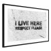 Wall Poster I live here respect please - black English texts on a grey background 115113 additionalThumb 13