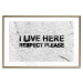 Wall Poster I live here respect please - black English texts on a grey background 115113 additionalThumb 16