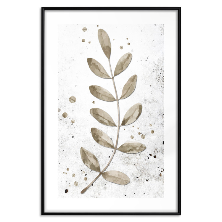 Poster Single Branch - delicate autumn leaves on a grayscale background 116413 additionalImage 17
