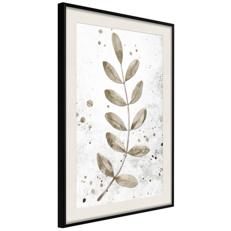 Poster Single Branch - delicate autumn leaves on a grayscale background 116413 additionalImage 3