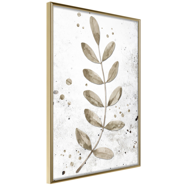 Poster Single Branch - delicate autumn leaves on a grayscale background 116413 additionalImage 4