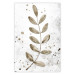Poster Single Branch - delicate autumn leaves on a grayscale background 116413