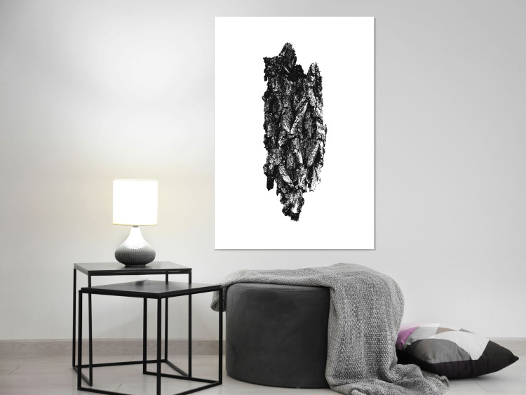 Wall Poster Tree Bark - black and white vertical composition on a solid white background 116613 additionalImage 17
