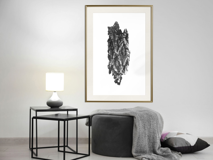 Wall Poster Tree Bark - black and white vertical composition on a solid white background 116613 additionalImage 21