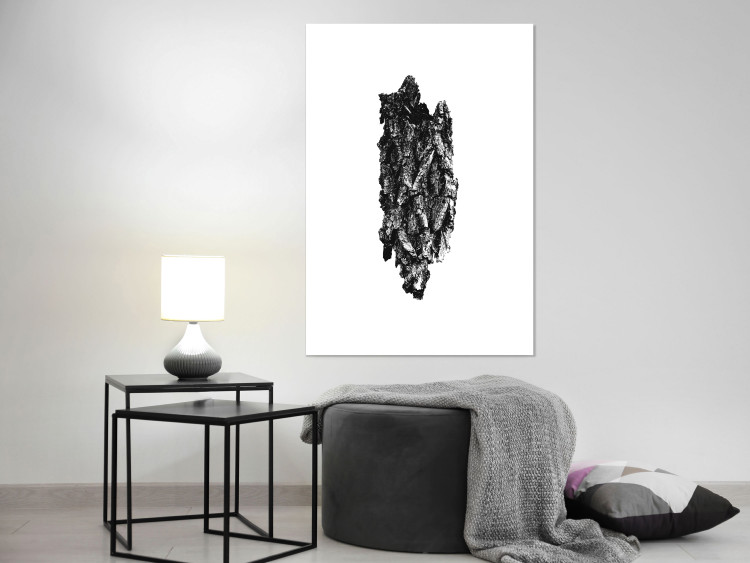 Wall Poster Tree Bark - black and white vertical composition on a solid white background 116613 additionalImage 2