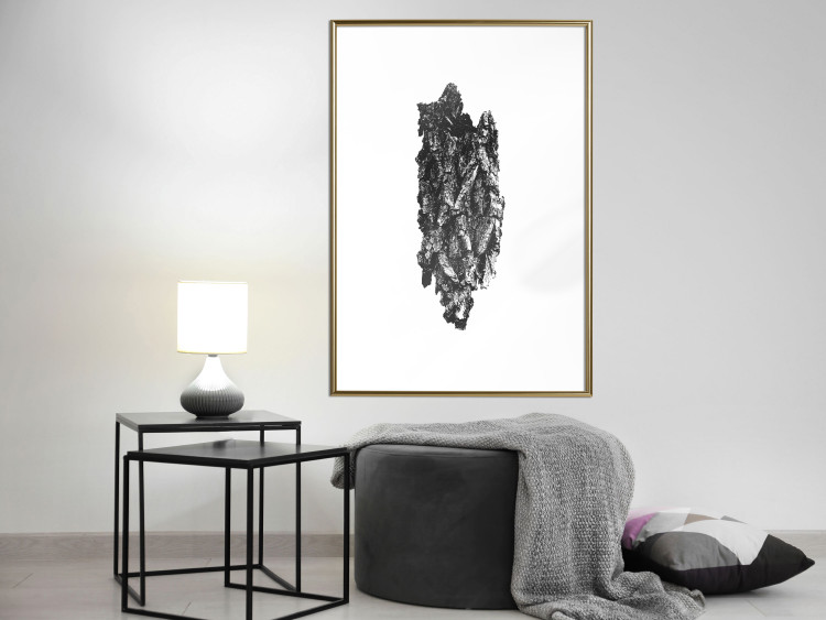 Wall Poster Tree Bark - black and white vertical composition on a solid white background 116613 additionalImage 15