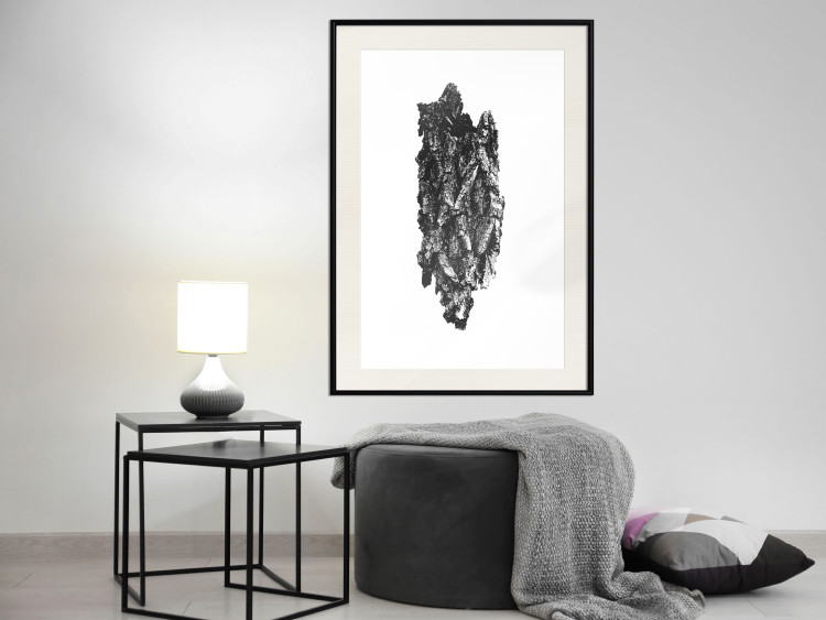 Wall Poster Tree Bark - black and white vertical composition on a solid white background 116613 additionalImage 22