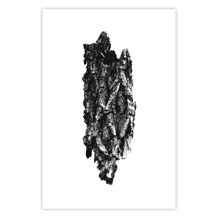 Wall Poster Tree Bark - black and white vertical composition on a solid white background 116613