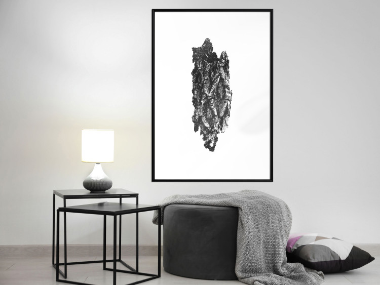 Wall Poster Tree Bark - black and white vertical composition on a solid white background 116613 additionalImage 4