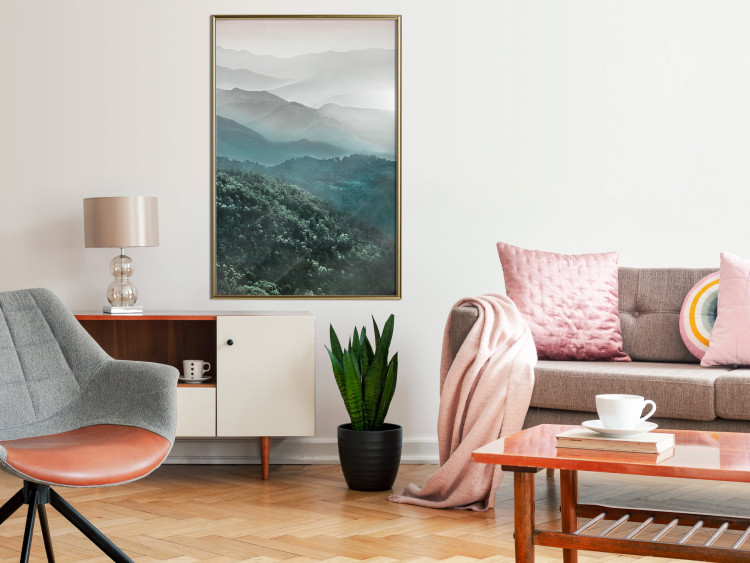 Wall Poster Beautiful Tuscany - picturesque landscape of forest and fog amidst mountain range 117013 additionalImage 5