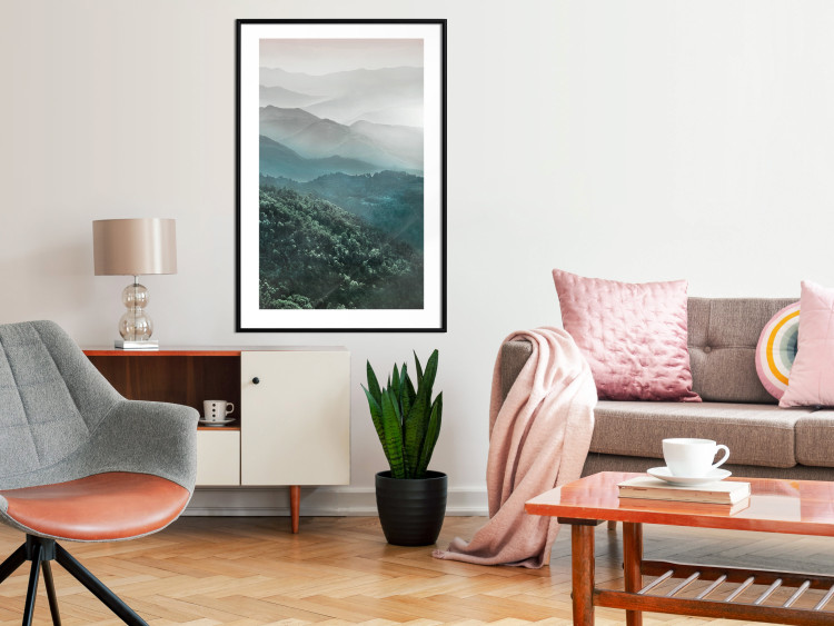 Wall Poster Beautiful Tuscany - picturesque landscape of forest and fog amidst mountain range 117013 additionalImage 6