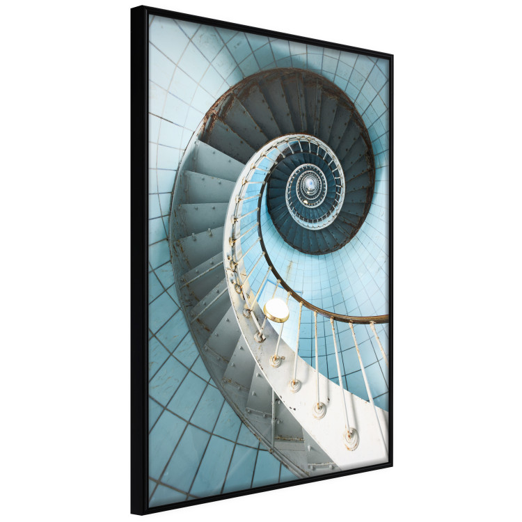 Poster Fibonacci Stairs - geometric blue composition with architecture 117913 additionalImage 10