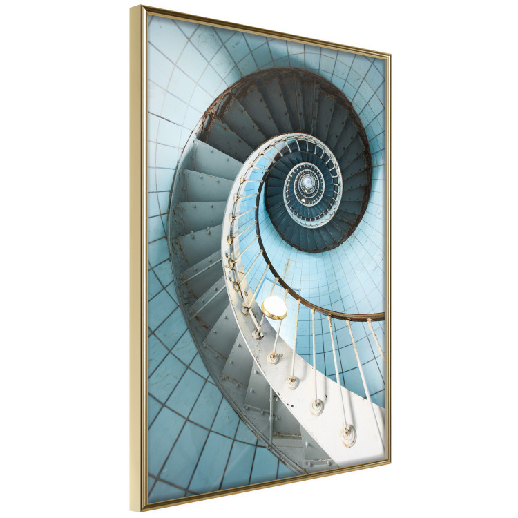 Poster Fibonacci Stairs - geometric blue composition with architecture 117913 additionalImage 12