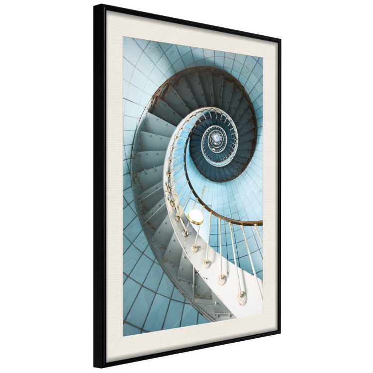 Poster Fibonacci Stairs - geometric blue composition with architecture 117913 additionalImage 3