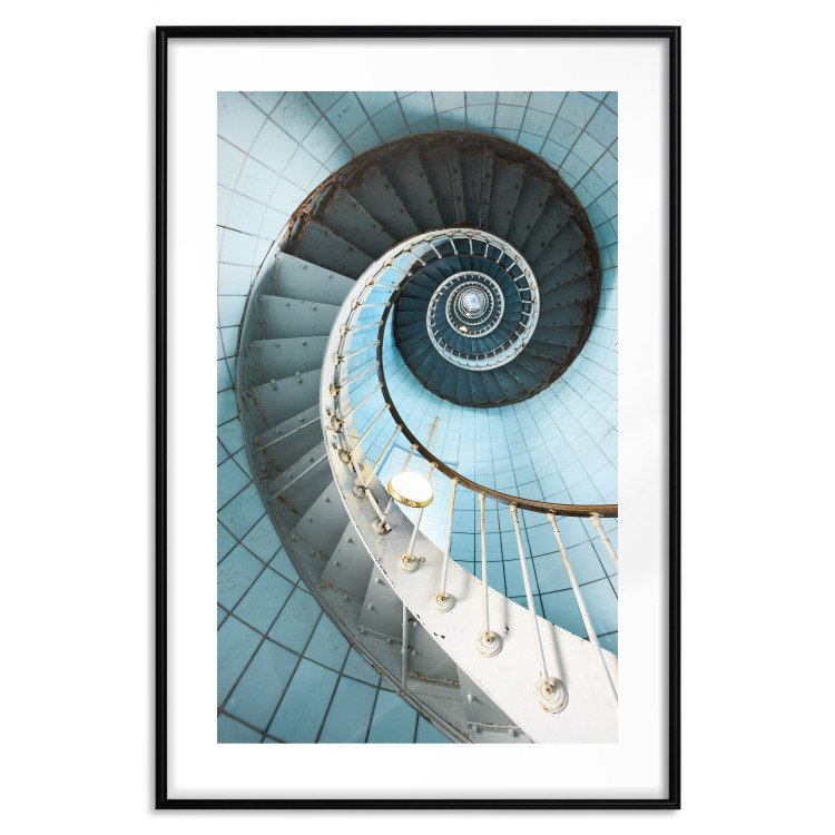 Poster Fibonacci Stairs - geometric blue composition with architecture 117913 additionalImage 14