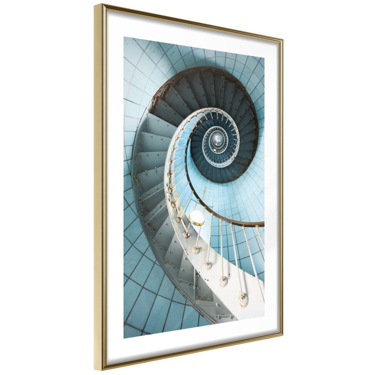Poster Fibonacci Stairs - geometric blue composition with architecture 117913 additionalImage 6